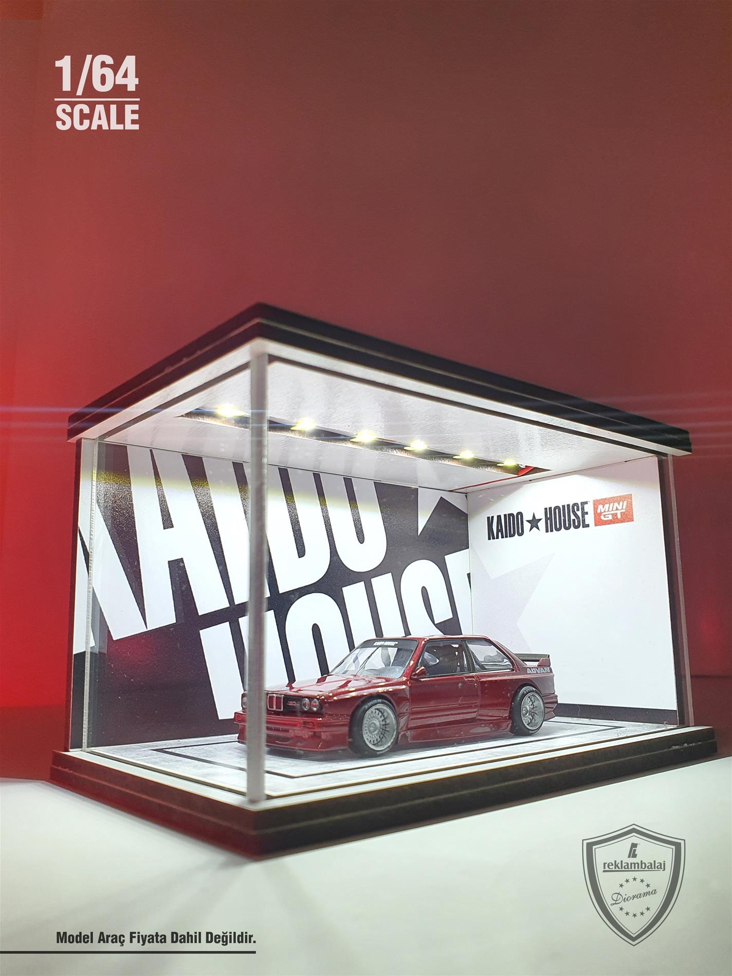 Kaido House Diecast Led Işıklı Akrilik Korumalı Stand/Diorama 1:64