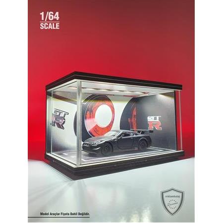 GT-R (R35) Diecast Led Işıklı Akrilik Korumalı Stand/Diorama 1:64 Ölçek