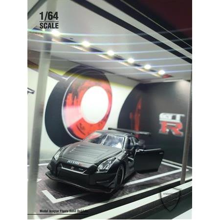 GT-R (R35) Diecast Led Işıklı Akrilik Korumalı Stand/Diorama 1:64 Ölçek