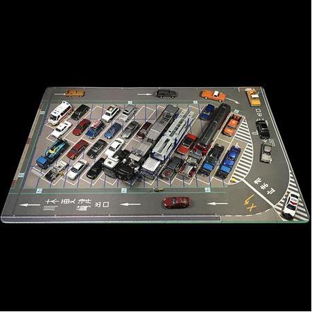 1:64 Ölçek Metal Araçlar İçin Otopark Zemini (Otobüs, Kamyon, Tır - Park İstasyonu) 80x55 cm