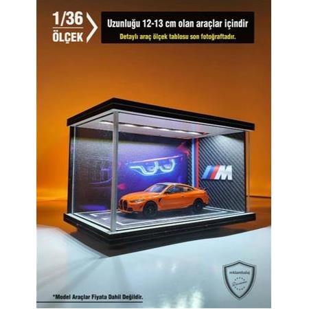 BMW Diecast Led Işıklı Akrilik Korumalı Stand/Diorama 1:36 ÖLÇEK