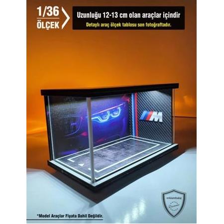 BMW Diecast Led Işıklı Akrilik Korumalı Stand/Diorama 1:36 ÖLÇEK