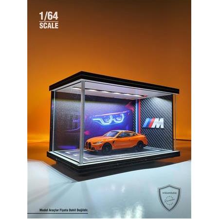 BMW M Serisi V1 Diecast Led Işıklı Akrilik Korumalı Stand/Diorama 1:64 Ölçek