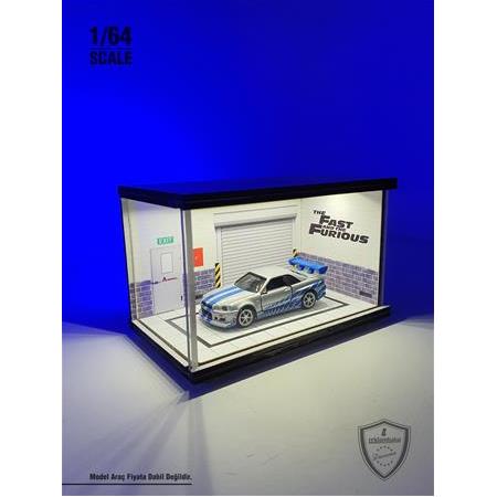 Fast and Furious Diecast Led Işıklı Akrilik Korumalı Stand/Diorama 1:64 Ölçek