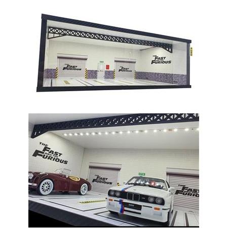 1:24 Ölçek Araçlar İçin %100 Ahşap Led Işıklı Akrilik Korumalı Araç Sergileme Standı / Diorama