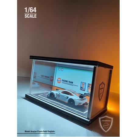 Gulf Diecast Led Işıklı Akrilik Korumalı Stand/Diorama 1:64 Ölçek