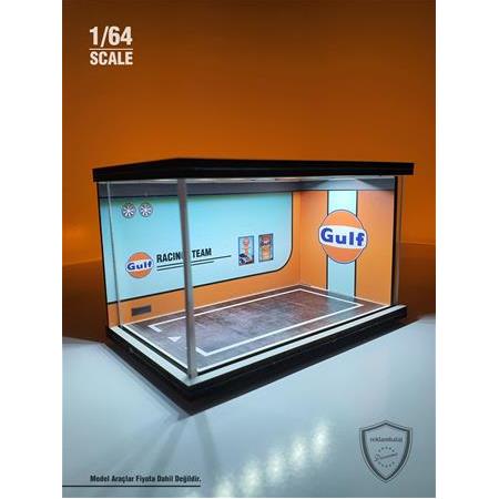 Gulf Diecast Led Işıklı Akrilik Korumalı Stand/Diorama 1:64 Ölçek