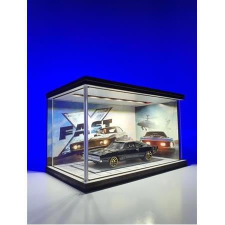 Fast and Furious V3 Diecast Led Işıklı Akrilik Korumalı Stand/Diorama 1:64 Ölçek