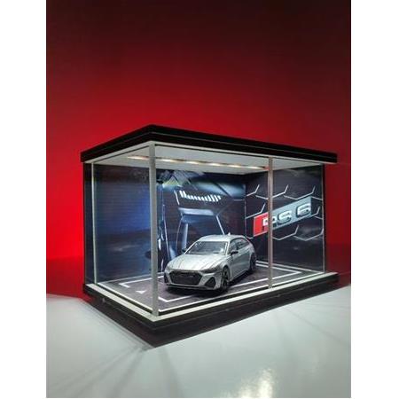 Audi RS6 V1 Diecast Led Işıklı Akrilik Korumalı Stand/Diorama 1:64 Ölçek